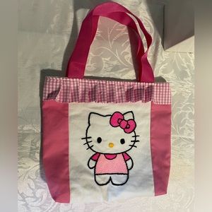 Handmade embroidered Hello Kitty small Tote bag.